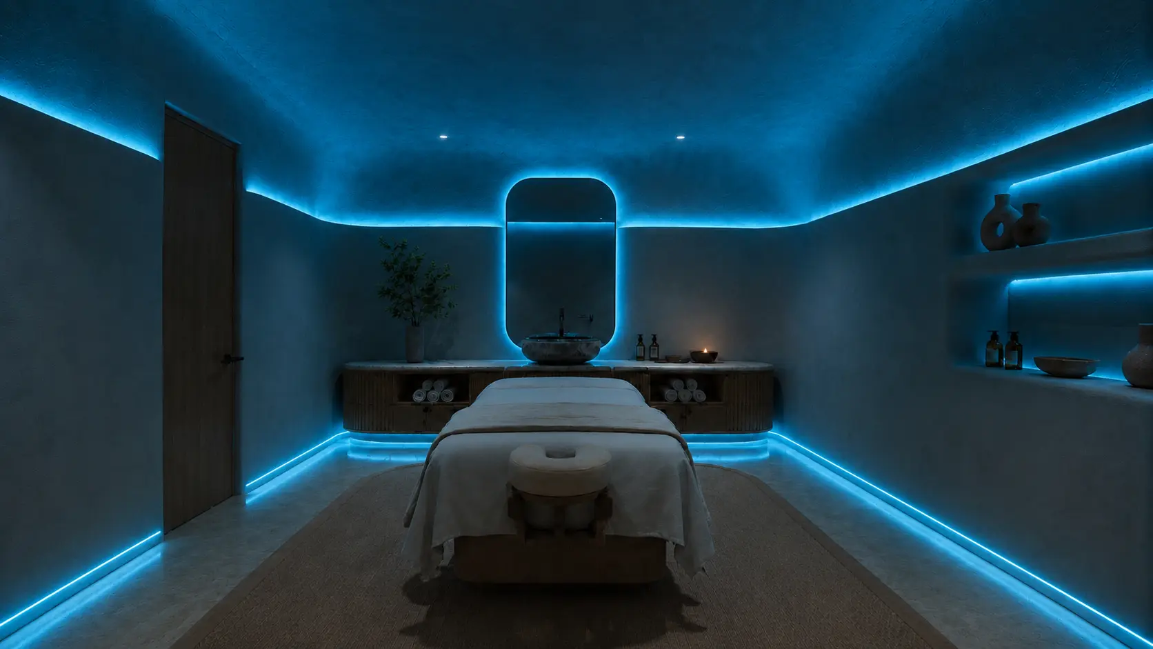 Parlour Hypnotic Dark — a treatment room in almost-black midnight blue
